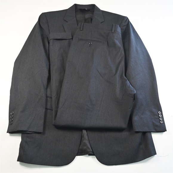 Jos A Bank 41L 38x32‎ Charcoal Gray 100% Wool Gordon Mens Jacket Pants Suit